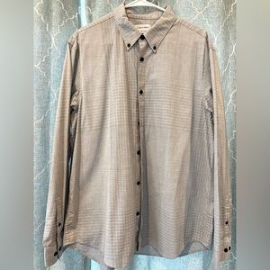 Calvin Klein Men's Grey Long Sleeve Button Down Shirt Large - like new!
